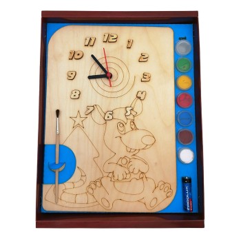 Часы с циферблатом под роспись "Крысенок" с красками арт.8096