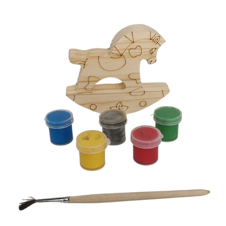 Набор под роспись "Лошадка-качалка"с контуром,с красками и кисточкой арт.7726/7712 (РНИ)