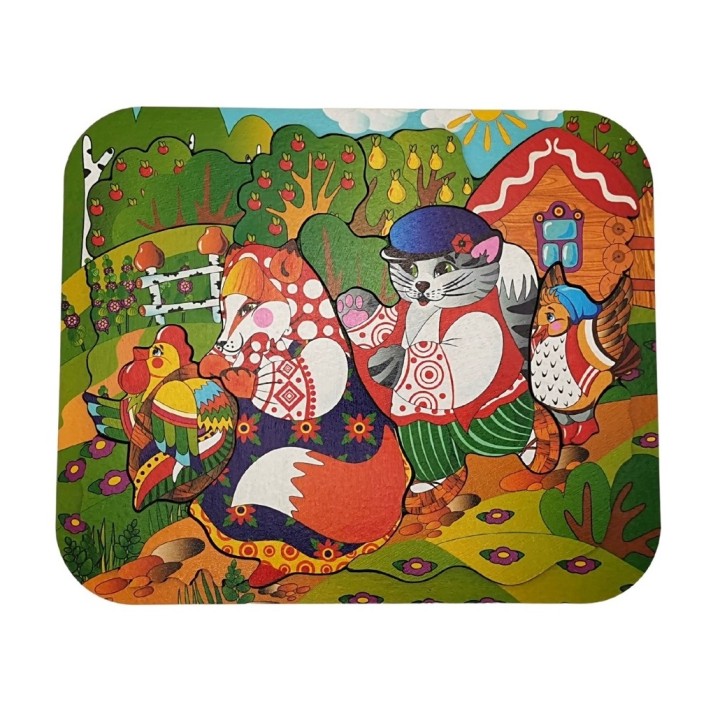 Деревянный пазл "Кот, Петух и Лиса" 12 дет. арт.8304 /30