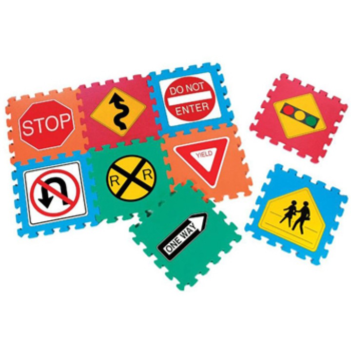 Коврик-пазл MDP-30309 "Дорожные знаки" (9 шт., 30х30 см.) /10