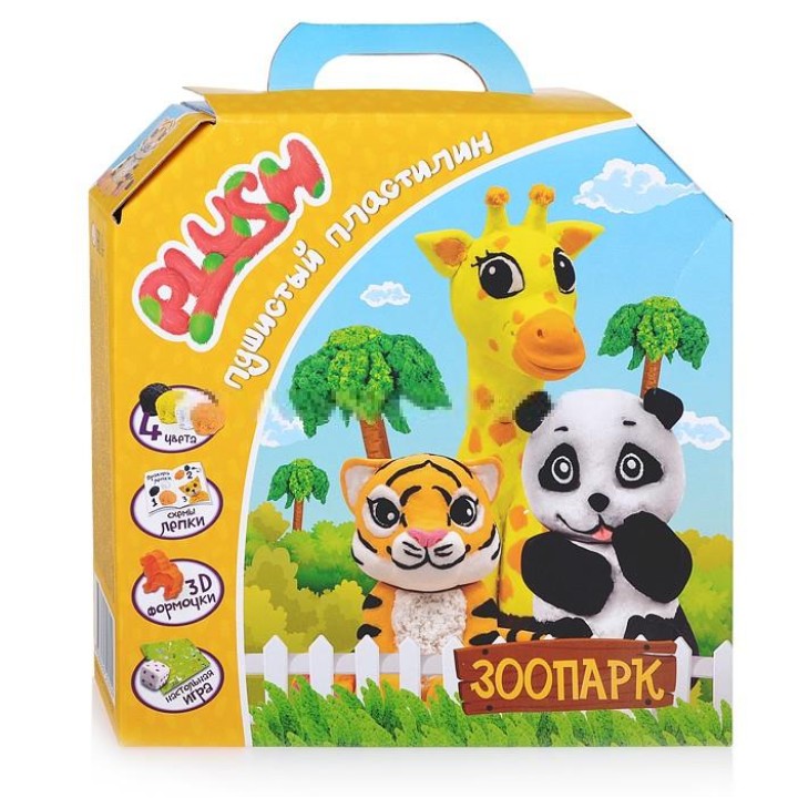 Пластилин пушистый ТМ "PLUSH" Набор "Зоопарк" арт.PL02201812 /8