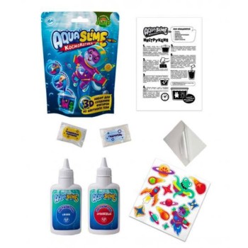 Набор "Aqua Slime" для изготовления фигурок из цветного геля "Космокотики" (малый) арт.AQ003