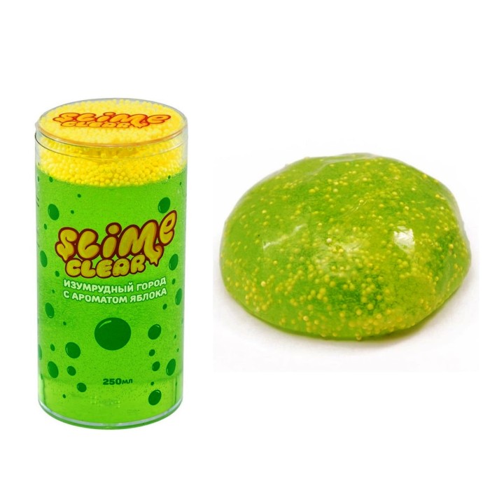 Игрушка ТМ "Slime" Clear-slime "Изумрудный город" с ароматом яблока, 250 гр. (арт.S300-36)