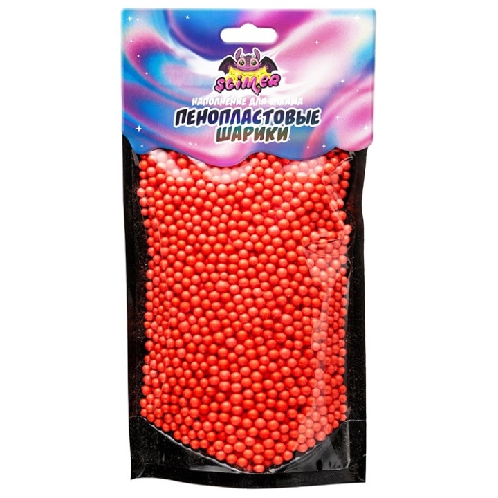 Наполнение для слайма ТМ "Slimer" "Пенопластовые шарики" 4 мм красный арт.SSS30-08