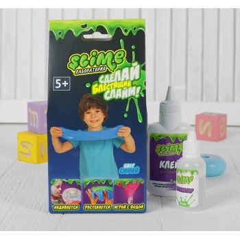 Игрушка ТМ "Slime" Малый набор для мальчиков "Лаборатория", синий 100 г арт.SS100-5