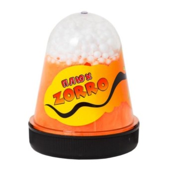 Слайм Плюх "ZORRO" перламутровый с шариками, оранжевый, 130 г /24