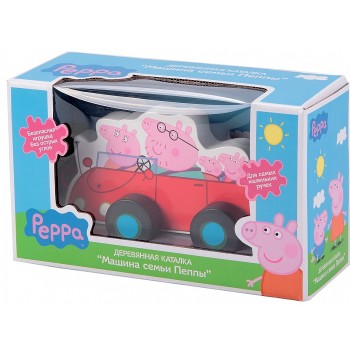 Свинка Пеппа. Игровой набор арт.24442 "Каталка Машина семьи Пеппы" (дерево)