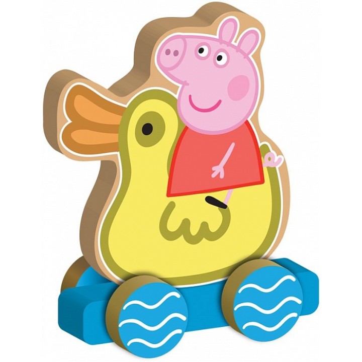 Свинка Пеппа. Игровой набор арт.24444 "Каталка Пеппа на уточке" (дерево)