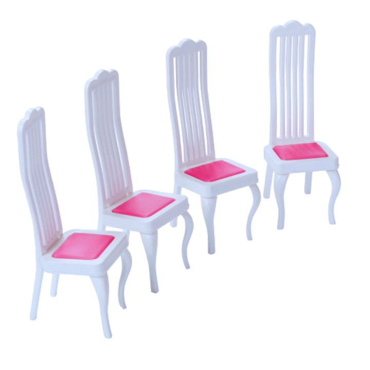 Огонек. Стулья для куклы (белые) 4 шт. в пакете арт.С-1389 /10