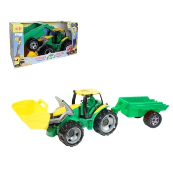 Lena 2123 Трактор-гигант с ковшом и прицепом в подар.уп. (110 см)