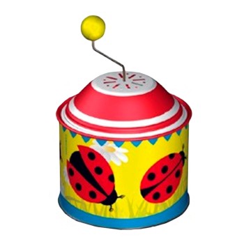Bolz 52762 Шарманка "Божья коровка" музыкальная с мелодией (диам.7,5 см; выс.11см)