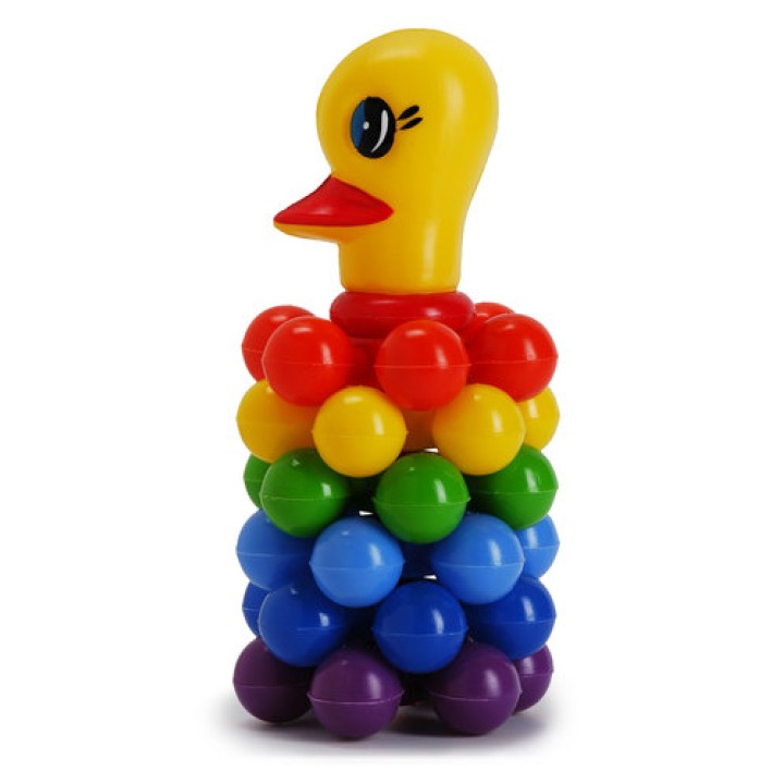 Росигрушка.Пирамида с шариками "Уточка" (18 см.,8 дет) арт.9249 /28