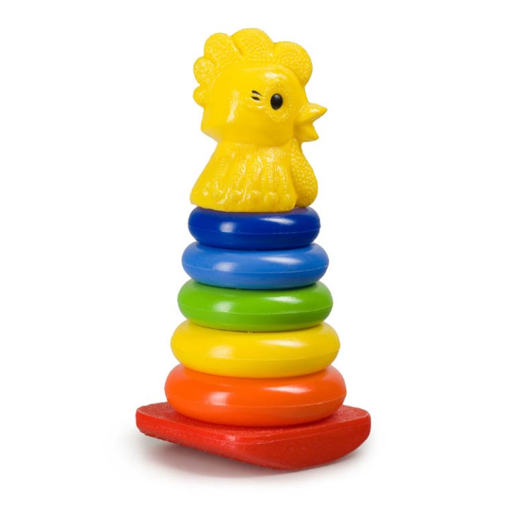 Росигрушка.Пирамида-качалка "Петушок" 28 см. 8 дет. арт.9149/9235 /20