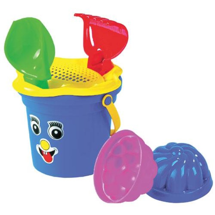 Полесье. Песочный набор №39 (ведро мал.,сито-цветок,совок,грабли №2,формочки) арт.2310 /32