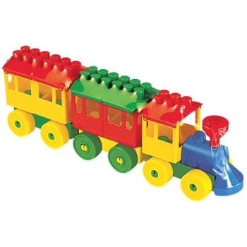 Полесье. Конструктор "Паровозик" 2 вагона арт.2044 /30