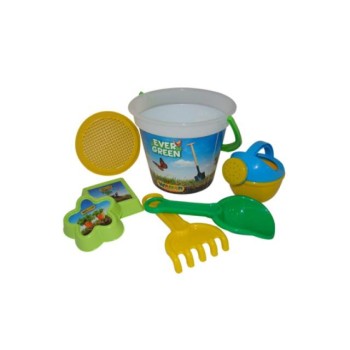 Полесье. Песочный набор №459 (Ведро,сит,совок,грабли,форм 2 шт.лейка малая) арт.43771 /12