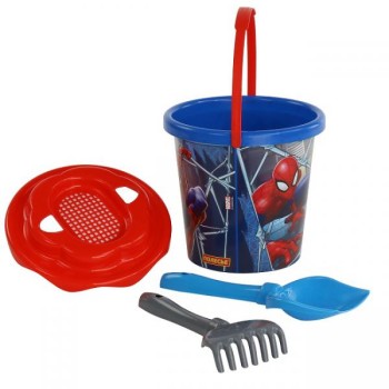 Полесье. Набор Marvel «Человек-Паук» №11: ведро, ситечко "Солнышко", лопатка №5, грабельки арт.65841