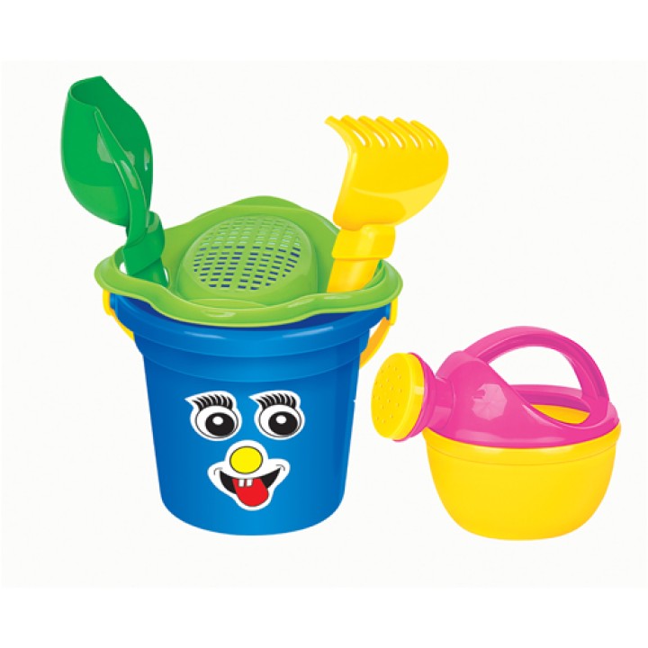 Полесье. Песочный набор №240 (ведро мал.,сито,совок,грабли,лейка) арт.4535 /28