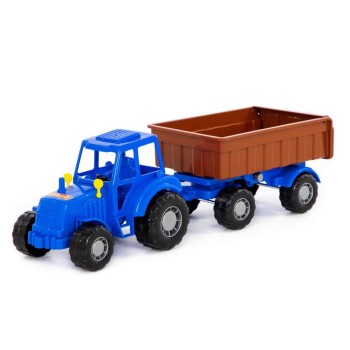 Полесье. Трактор "Алтай" (синий) с прицепом №1 (в сеточке) арт.84750