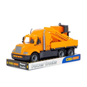 Полесье. Авто "Майк" автокран с манипулятором+конструктор "Супер-Микс" 30 эл на под. арт.58508/1