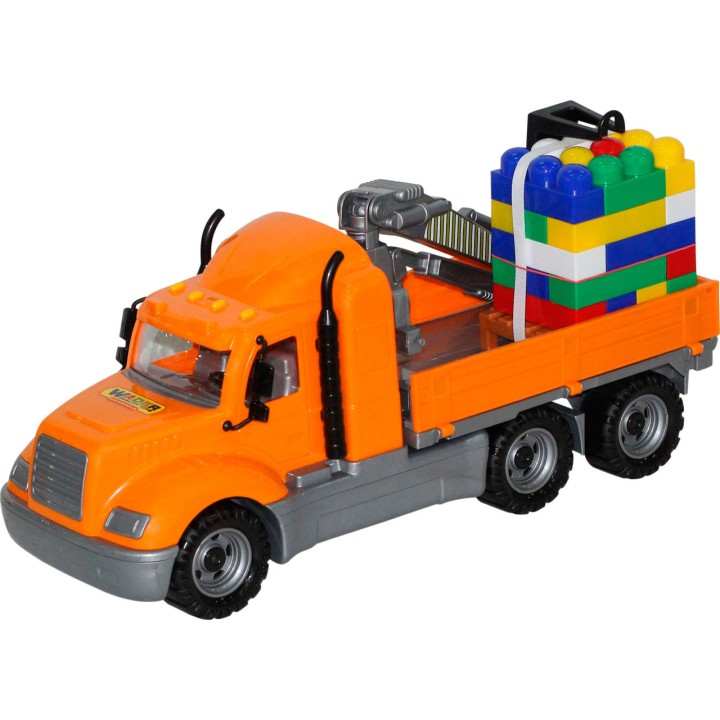 Полесье. Авто "Майк" кран с манипулятором + конструктор "Супер-Микс" - 30 элементов арт.55606 /2