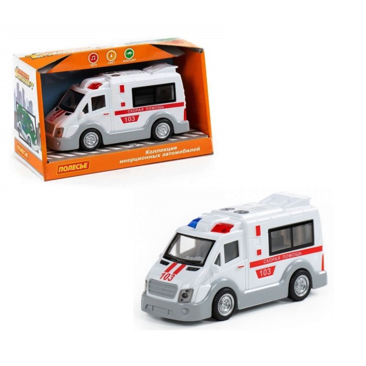 Полесье. Автомобиль инерционный "Скорая помощь" (со светом и звуком) (в коробке) арт.79657 /8