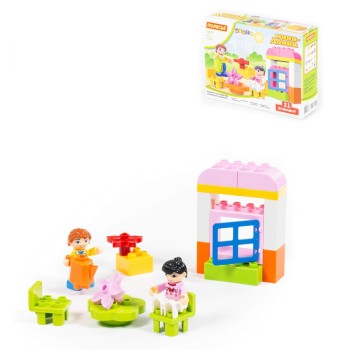 Полесье. Конструктор "Макси" "Мини-Домик" 21 эл. (в коробке) арт.77677