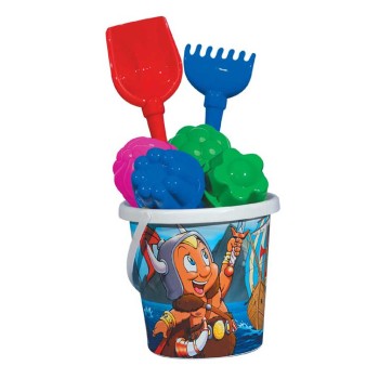 Полесье. Песочный набор №120 (ведро,лопатка №5,грабельки №5,4 формочки) арт.9074 /14