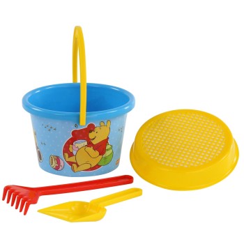 Полесье. Набор Disney «Винни и его друзья» №6:ведро ср.с наклейкой,сито,лопатка,грабельки арт.66886