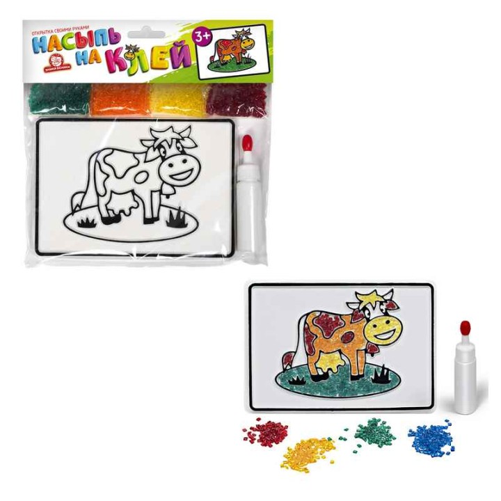 Татой.Набор для творчества "Насыпь на клей. Корова" арт.1138К