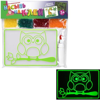 Татой.Набор для творчества "Насыпь на клей. Светящаяся Сова" арт.1154К