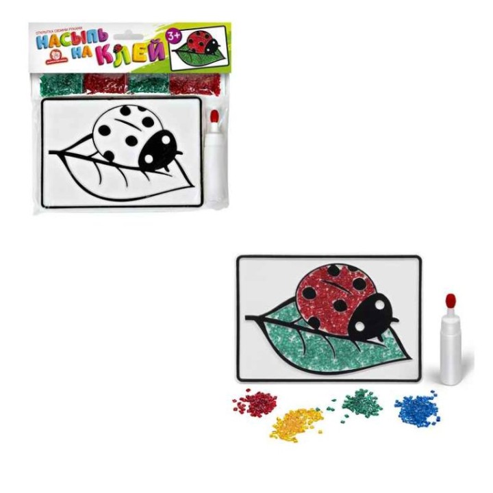 Татой.Набор для творчества "Насыпь на клей. Божья коровка" арт.1133К