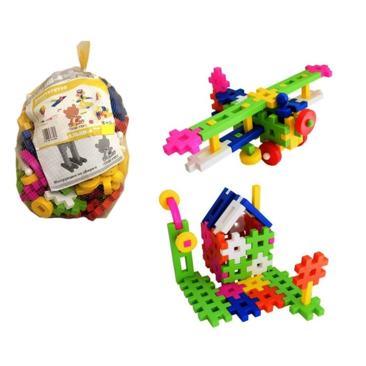 Кострома. Конструктор "Малыш 4" 150 деталей, пластик, в сетке М-004