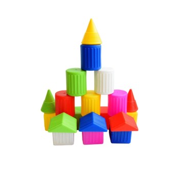 Кострома. Конструктор "Городок" 28 деталей, пластик, в сетке, арт.К-001с