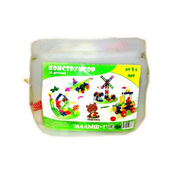 Кострома. Конструктор "Малыш 1" 36 деталей, пластик, в ведре, арт.М-001