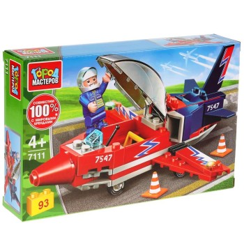 Город мастеров. Конструктор арт.7111-R "Армия: истребитель", с фигуркой, 93дет.