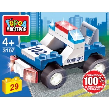 Город мастеров. Конструктор арт.3167-R "Полицейская машина" 29 дет.