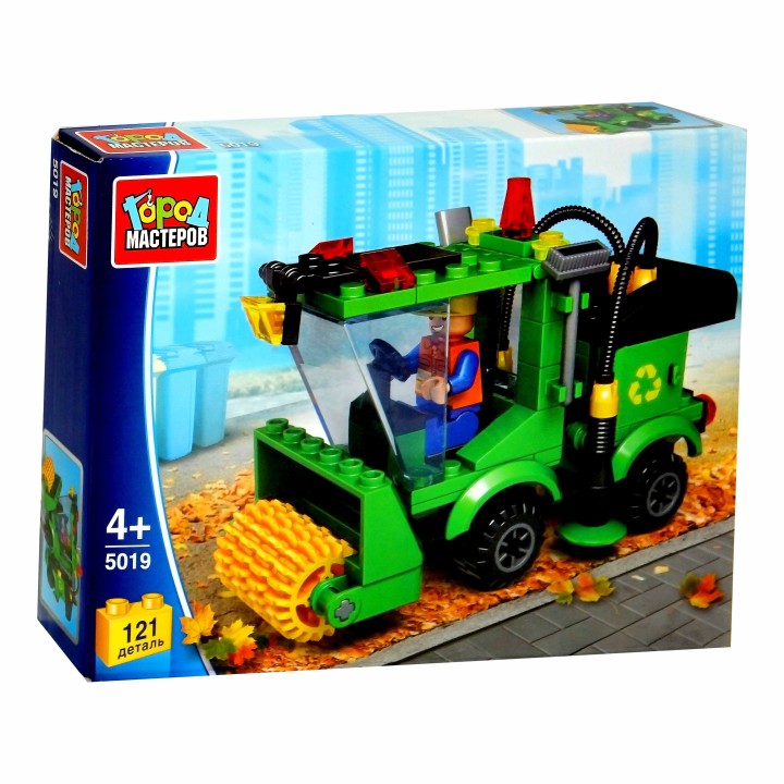 Город мастеров. Конструктор арт.5019-R "Машина-уборщик" с фигуркой 121дет.