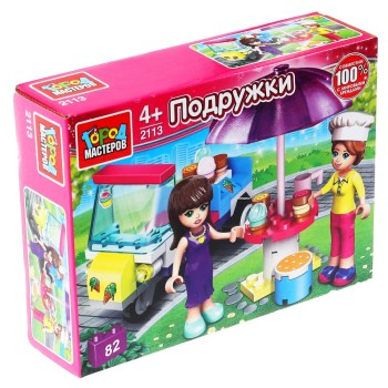 Город мастеров. Конструктор арт.2113-R "Продавец мороженного" с фигурками, 82 дет.