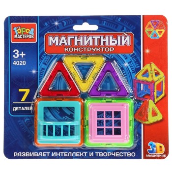 Город мастеров. Конструктор магнитный арт.DT-4020-R, 7 дет.на блистере
