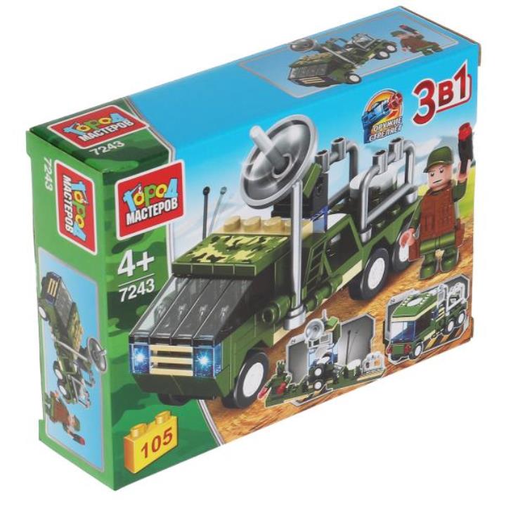 Город мастеров. Конструктор арт.7243-R "Радиолокационный автомобиль" 3в1, 105 дет.