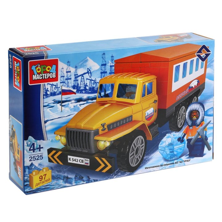 Город мастеров. Конструктор арт.2525-R "Арктика: Урал вахтовка" с фигуркой, 97 дет.