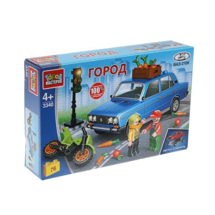 Город мастеров. Конструктор арт.3340-R "lada-2106 Авария на перекрестке" 76 дет.