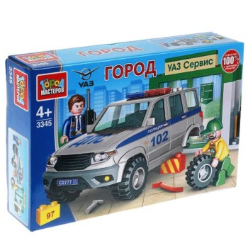 Город мастеров. Конструктор арт.3345-R "Полиция в автосервисе" 97 дет.