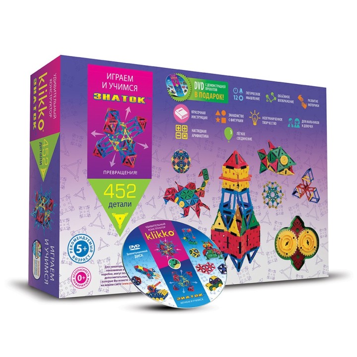 Удивительный конструктор Знаток "Klikko" 452 детали + DVD /6