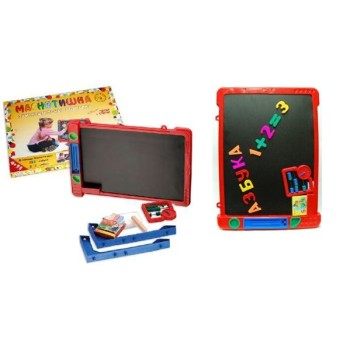 Эра. Магнитишка тип 4 "Азбука+цифры" + часы и счеты, мелки/10