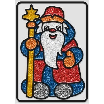 Эра. Набор для творчества Насыпь-наклей "Дед Мороз" /24