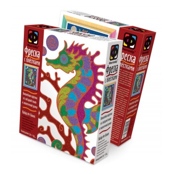 407057 Фреска с блестками "Морской конек"/20