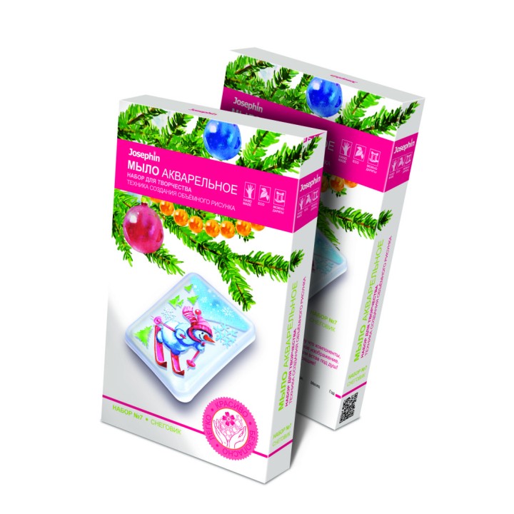 981007 Мыло акварельное "Новый год.Снеговик" /80