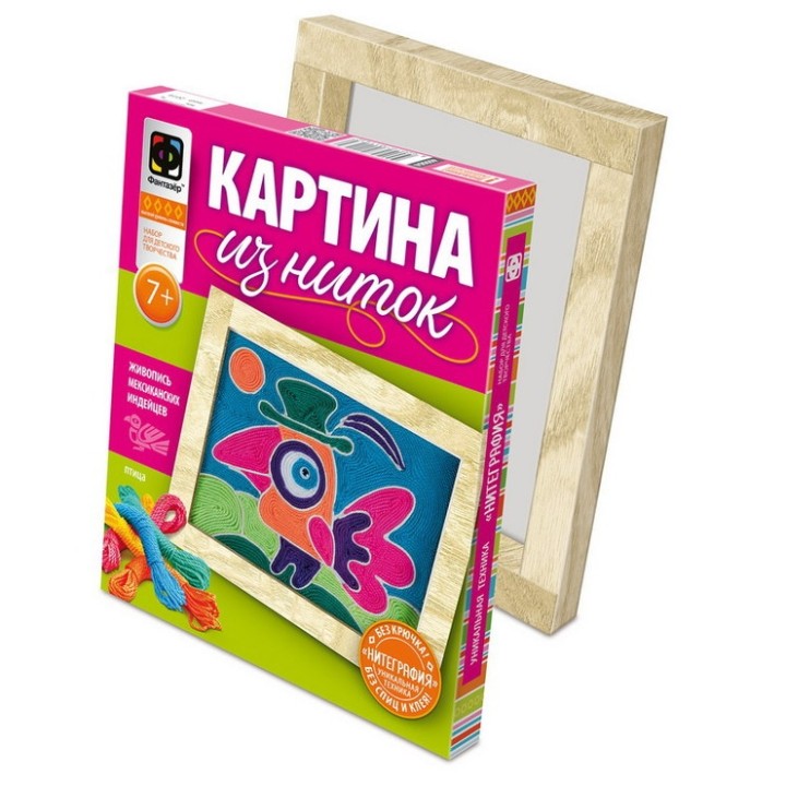 409004 Картина из ниток "Птица" /20